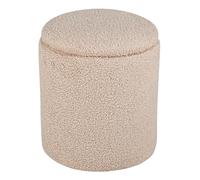 Pouf Coffre Tissu Bouclette "Limpen" 40cm Beige