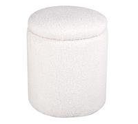 Venture Home Pouf Limpen 32x32x40 cm Teddy Blanc Blanc