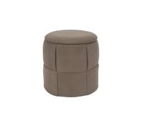 Pouf Coffre Tressé Côtelé "Jules" 38cm Taupe