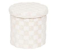 Atmosphera – Pouf pliant Pasti – D38x38 cm – Blanc