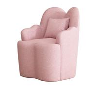 Pouf Coiffeuse Moderne, Chaise Coiffeuse avec Dossier et Accoudoirs, avec Coussin en Coton pour Coiffeuse, Chambre, Salon(Pink)