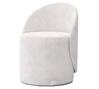Pouf Coiffeuse Moderne, Tabouret de Coiffeuse avec Dossier et Tabourets Maquillage en Laine d'agneau pour Coiffeuse pour Salon, Chambre(White)
