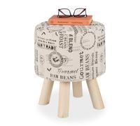 Relaxdays Pouf coiffeuse avec revêtement tissu