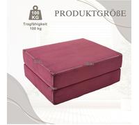 Pouf compressé convertible canapé-lit 1 place - HAVRYA - modulable en corduroy rouge 109 × 95 × 43 cm