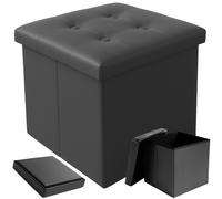 Pouf Conteneur En Écaille Banc De Siège Coffre Repose-Pieds Gris