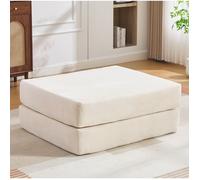Pouf convertible compressé en corduroy beige canapé d'appoint modulable sans montage