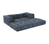 Pouf Convertible Modulable 2 Places En Tissu Indigo Vidaxl Bleu
