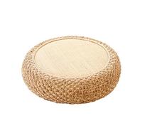 pouf Coussin de futon rond en rotin, tatami japonais, coussin sol for balcon, salon, d'herbe épaisse, décoration, chambre à coucher(Beige,40cm)