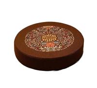 pouf Coussin de sol rond en lin, coussin méditation à motif chinois traditionnel, décoration, oreiller Yoga(Brown,60cm)