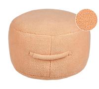 Pouf Coussin Rond en Tissu Polyester 50 x 50 x 30 cm Orange Adlana