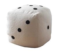 pouf créatif cube tabouret imitation laine d'agneau tissu pouf de sol pouf pour salon 40 x 40 x 40 cm (blanc)