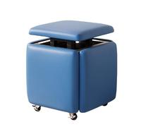 Pouf cube 5 en 1 en cuir avec roulettes pivotantes, tabouret gigogne pour chambre à coucher, salon, salle à manger, siège de maquillage multifonctionnel, design élégant et peu encombrant