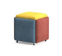 Pouf cube avec roulettes, repose-pieds empilable pour salon et chambre à coucher, canapé créatif, tabouret de coiffeuse mobile