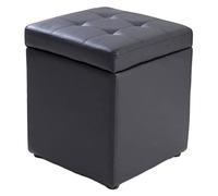 Pouf cube de rangement en simili cuir - Banc - Coffre à jouets avec charnière sur le dessus