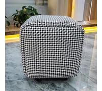 Pouf cube empilable 5 en 1 avec roulettes multifonction pour salon, repose-pieds élégant, tissu noir, polyvalent, 35,6 x 45,7 cm, design gigogne