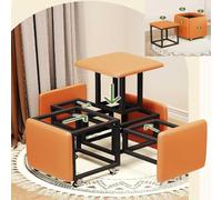 Pouf cube empilable en cuir gris avec roulettes pivotantes, tabouret de maquillage multifonctionnel pour chambre à coucher, salon, salle à manger, solution d'assise élégante et pratique