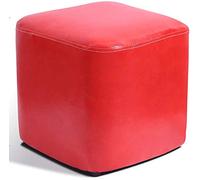 Pouf cube en cuir, banc carré en bois massif, élégant et compact pour salon, décoration d'intérieur polyvalente, 30 x 30 x 30 cm