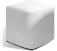 Pouf cube en cuir, banc carré en bois massif, élégant et compact pour salon, décoration d'intérieur polyvalente, 30 x 30 x 30 cm