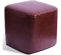 Pouf cube en cuir, banc carré en bois massif, élégant et compact pour salon, décoration d'intérieur polyvalente, 30 x 30 x 30 cm