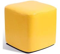 Pouf cube en cuir, banc carré en bois massif, élégant et compact pour salon, décoration d'intérieur polyvalente, 30 x 30 x 30 cm
