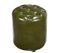Pouf cube en cuir capitonné avec base en bois massif, banc carré élégant en cuir pour salon, table basse, taille compacte 35 x 35 x 40 cm
