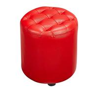 Pouf cube en cuir capitonné avec cadre en bois massif élégant banc carré en cuir pour salon table basse 35 x 35 x 40 cm