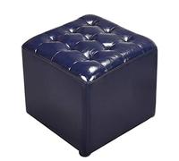 Pouf cube en cuir capitonné en bois massif, petit banc, table basse, alternative 40 x 40 x 35 cm, élégant pour salon, décoration d'intérieur polyvalente