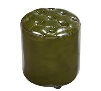 Pouf cube en cuir ottomane - Élégant repose-pieds capitonné avec base en bois massif moderne pour salon, table basse, banc carré compact 35 x 35 x 40 cm