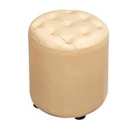 Pouf cube en cuir - Repose-pieds en bois massif, élégant petit banc pour salon, 35 x 35 x 40 cm - Table basse polyvalente rembourrée en cuir