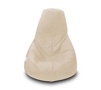 Pouf cube en cuir synthétique XL 90 x 135 cm Crème