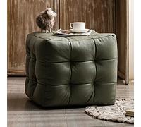 Pouf cube en similicuir de style marocain, repose-pieds matelassé pour salon et chambre à coucher, meuble décoratif doux et élégant