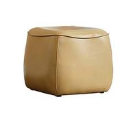 Pouf cube en similicuir - Repose-pieds en polyuréthane souple pour salon et chambre à coucher - Banc polyvalent pour changer de chaussures et solution d'assise élégante