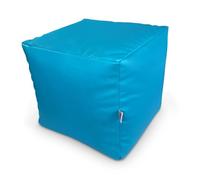 Pouf cube un repose-pied bleu