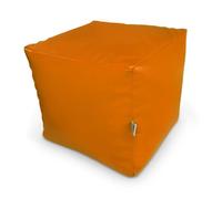 Pouf cube un repose-pied orange