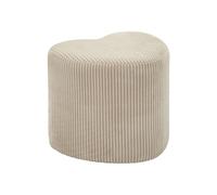 Pouf Cœur en Tissu Côtelé "Dublino" 49cm Blanc