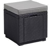 Table-pouf de jardin Keter - ALLIBERT by KETER - Cube avec coussin - Gris graphite - 47,1 L