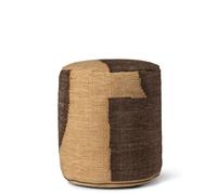 Pouf Cylindre Forene Tan/Chocolat