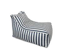 Pouf D¿Extérieur Rayé Bleu Déperlant - 100x65x65 Cm Positano Bleu