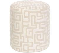 Pouf D36 cm Delor Moderniste blanc Atmosphera