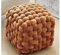 Pouf d'appoint carré, tabouret de maquillage tissé, coussin moelleux pour salon, chambre à coucher, entrée, solution d'assise polyvalente