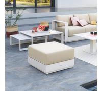 Pouf de jardin ALLURE Avoine Aluminium traité époxy, Oléfine Hespéride