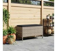 vidaXL Pouf de Jardin Gris et Gris foncé 80 x 38 x 45 cm Rotin PE, Pouf de jardin moderne, siège d'extérieur polyvalent, ottoman en rotin, déco intérieure, solution mobilier minimaliste