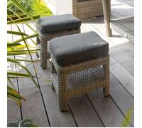 Hespéride - Pouf de Jardin carré Polynésia Havane