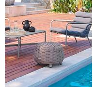 Pouf de jardin rond OBBAE Café 48,5 x 38 cm - Aluminium traité époxy, Polyester, Texaline Hespéride