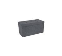 Pouf de Rangement 76 x 38 x 38 cm Max de 300 kg Tissu Gris foncé LSF47K