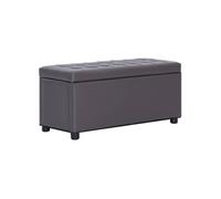 Vidaxl Pouf De Rangement 87,5 Cm Gris Similicuir Gris