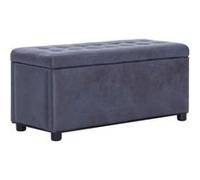 vidaXL Pouf de rangement 87,5 cm gris, similicuir daim