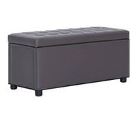 Pouf de rangement 87,5 cm Gris Similicuir Gris G