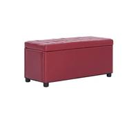 vidaXL Pouf de rangement 87,5 cm Similicuir 1 place Rouge bordeaux Contemporain