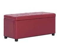 Pouf de rangement 87,5 cm Rouge bordeaux Similicuir Rouge bordeaux G